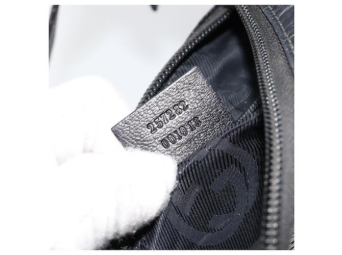 Bolso de hombro GUCCI GG Canvas Guccissima Cuero Negro Plata 257282 Auth ka4401 - vista 12