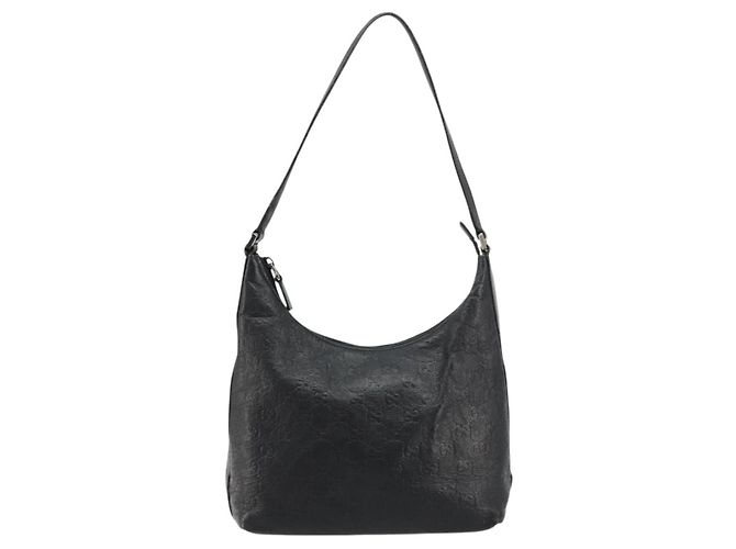 Bolso de hombro GUCCI GG Canvas Guccissima Cuero Negro Plata 257282 Auth ka4401 - vista 13