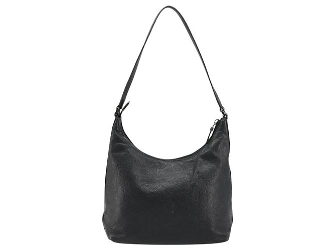 Bolso de hombro GUCCI GG Canvas Guccissima Cuero Negro Plata 257282 Auth ka4401 - vista 2