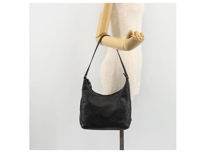 Bolso de hombro GUCCI GG Canvas Guccissima Cuero Negro Plata 257282 Auth ka4401 - vista 23