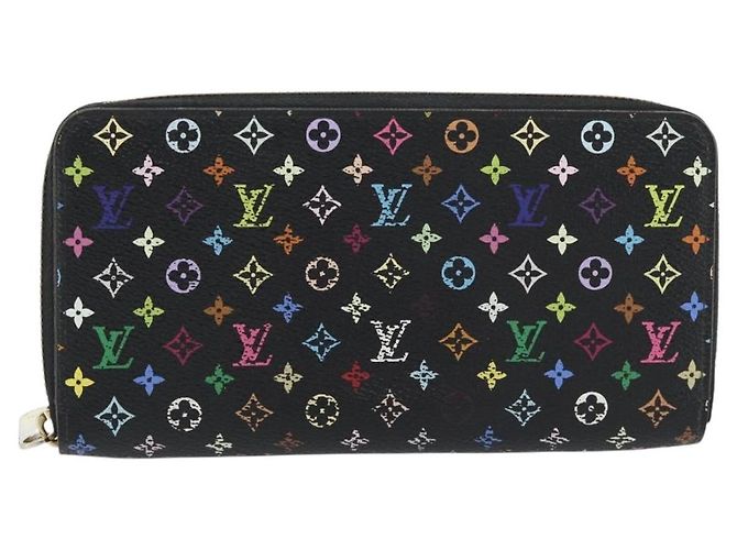 LOUIS VUITTON Monogram Multicolor Zippy Wallet Black M60243 LV Auth ka4424 Nero - vista 13