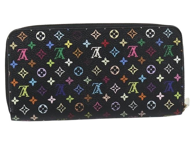 LOUIS VUITTON Monogram Multicolor Zippy Wallet Black M60243 LV Auth ka4424 Nero - vista 2