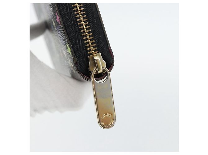 LOUIS VUITTON Monogram Multicolor Zippy Wallet Black M60243 LV Auth ka4424 Nero - vista 8