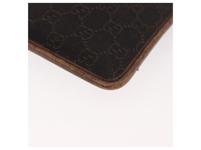 Borsa a Spalla GUCCI GG Canvas Marrone Scuro Argento 27639 Auth 178318A - vista 15
