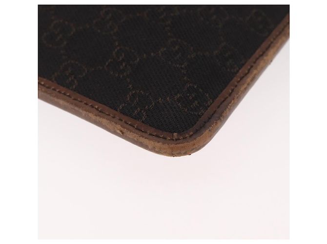 Borsa a Spalla GUCCI GG Canvas Marrone Scuro Argento 27639 Auth 178318A - vista 16