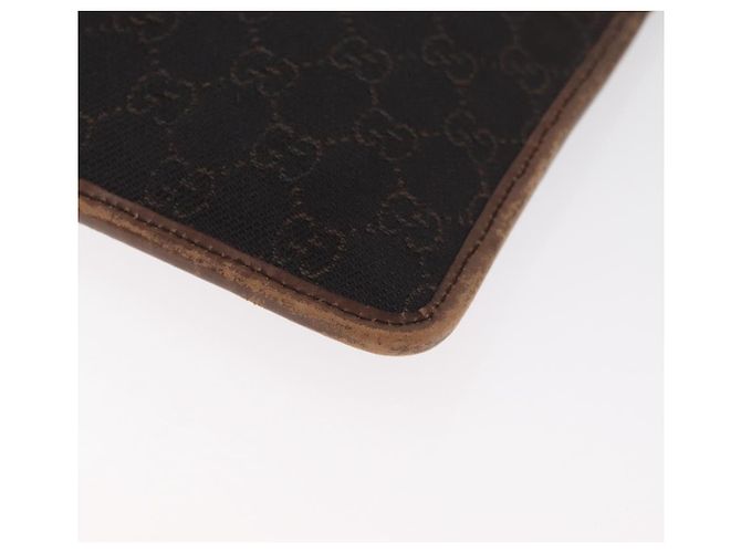Borsa a Spalla GUCCI GG Canvas Marrone Scuro Argento 27639 Auth 178318A - vista 17