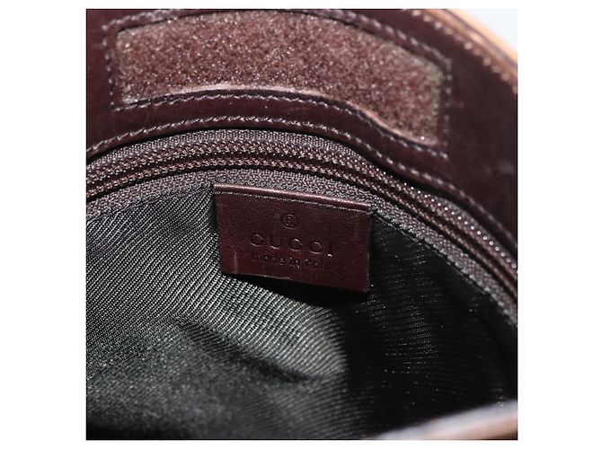 Borsa a Spalla GUCCI GG Canvas Marrone Scuro Argento 27639 Auth 178318A - vista 18