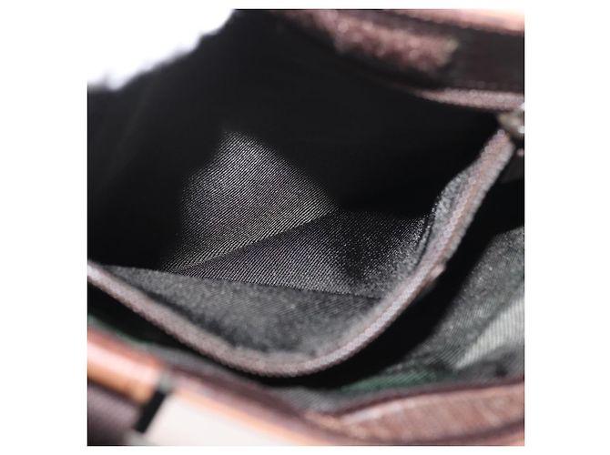 Borsa a Spalla GUCCI GG Canvas Marrone Scuro Argento 27639 Auth 178318A - vista 22