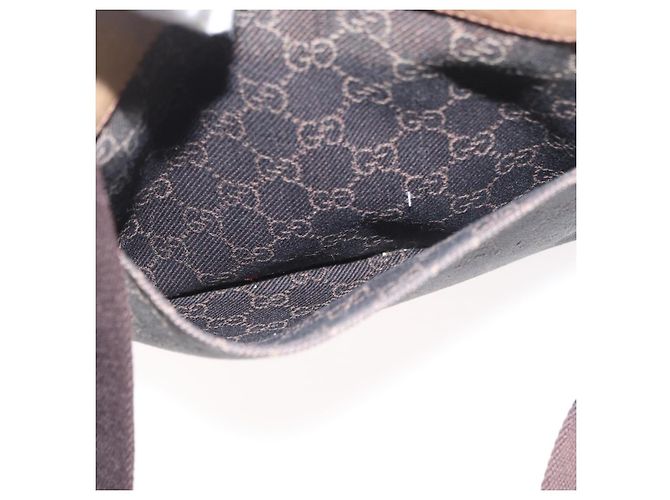 Borsa a Spalla GUCCI GG Canvas Marrone Scuro Argento 27639 Auth 178318A - vista 23