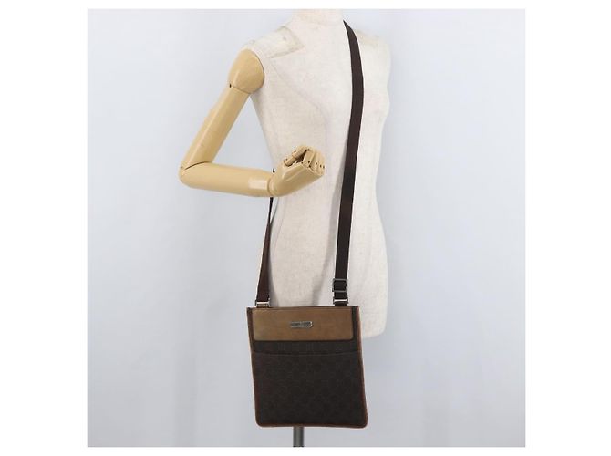 Borsa a Spalla GUCCI GG Canvas Marrone Scuro Argento 27639 Auth 178318A - vista 24