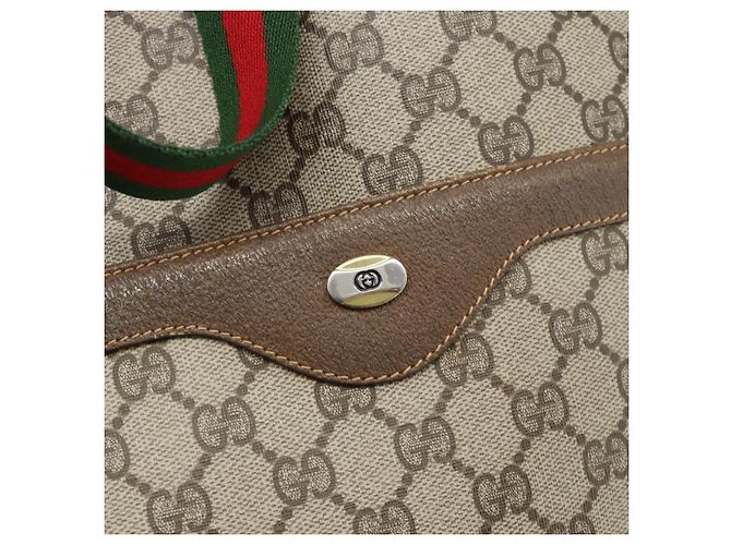 Borsa Tote GUCCI GG Supreme Web Sherry Line PVC Beige Red 39 02 003 Auth 180682 - vista 17