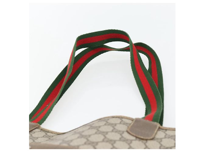 Borsa Tote GUCCI GG Supreme Web Sherry Line PVC Beige Red 39 02 003 Auth 180682 - vista 8