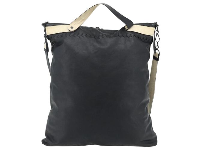 Borsa a Spalla BOTTEGA VENETA INTRECCIATO in Pelle 2way Nero Auth bs35143 - vista 2