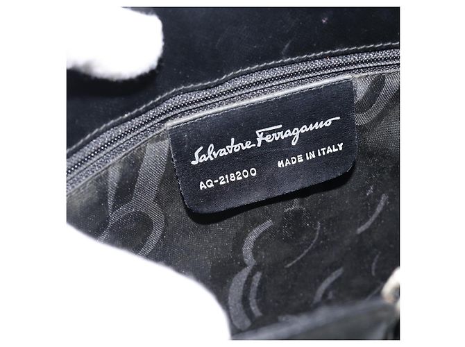 Borsa a tracolla Salvatore Ferragamo Gancini in pelle nera argento Auth bs35252 Nero - vista 12