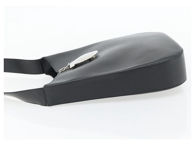 Borsa a tracolla Salvatore Ferragamo Gancini in pelle nera argento Auth bs35252 Nero - vista 3