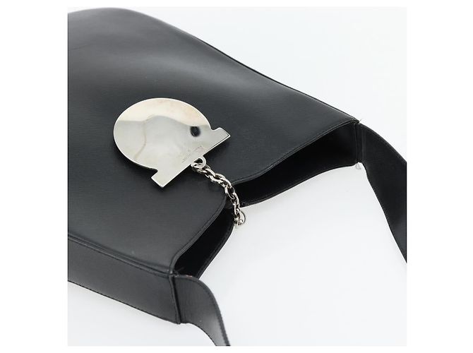 Borsa a tracolla Salvatore Ferragamo Gancini in pelle nera argento Auth bs35252 Nero - vista 6