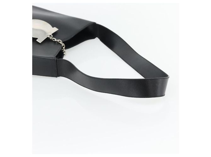 Borsa a tracolla Salvatore Ferragamo Gancini in pelle nera argento Auth bs35252 Nero - vista 7