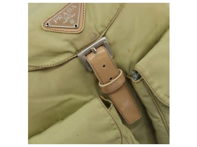 Zaino PRADA Nylon Verde Argento Auth 180684 - vista 21