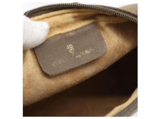 Borsa a tracolla GUCCI GG Supreme Web Sherry Line PVC Beige Oro Auth 181213 D'oro - vista 18