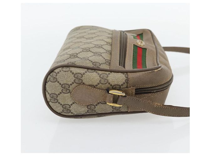 Borsa a tracolla GUCCI GG Supreme Web Sherry Line PVC Beige Oro Auth 181213 D'oro - vista 4