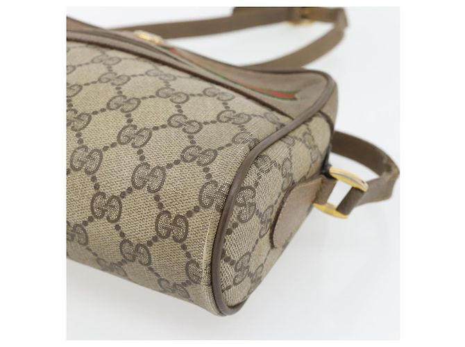 Borsa a tracolla GUCCI GG Supreme Web Sherry Line PVC Beige Oro Auth 181213 D'oro - vista 9