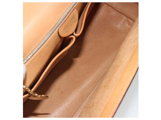 Céline Borsa a mano Medallion in tela Macadam CELINE PVC Pelle Marrone Oro Auth 180312A D'oro - vista 11