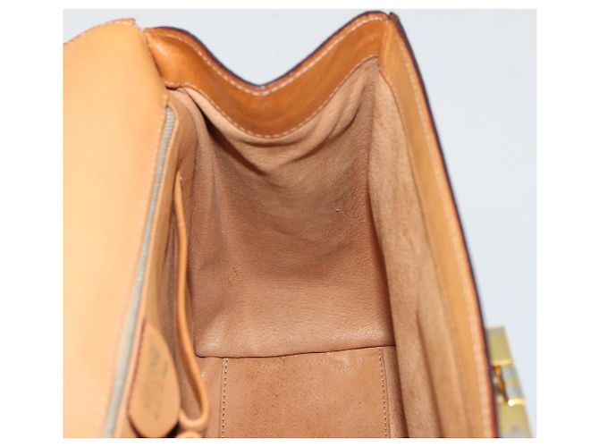 Céline Borsa a mano Medallion in tela Macadam CELINE PVC Pelle Marrone Oro Auth 180312A D'oro - vista 19