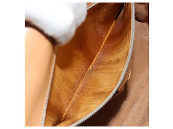 Céline Borsa a mano Medallion in tela Macadam CELINE PVC Pelle Marrone Oro Auth 180312A D'oro - vista 22