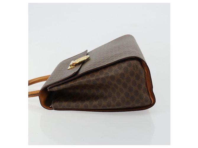 Céline Borsa a mano Medallion in tela Macadam CELINE PVC Pelle Marrone Oro Auth 180312A D'oro - vista 4