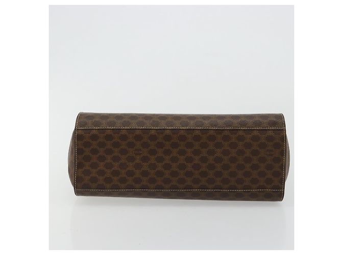 Céline Borsa a mano Medallion in tela Macadam CELINE PVC Pelle Marrone Oro Auth 180312A D'oro - vista 5