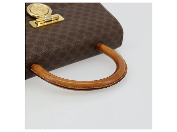 Céline Borsa a mano Medallion in tela Macadam CELINE PVC Pelle Marrone Oro Auth 180312A D'oro - vista 7