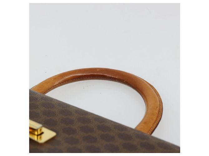 Céline Borsa a mano Medallion in tela Macadam CELINE PVC Pelle Marrone Oro Auth 180312A D'oro - vista 8
