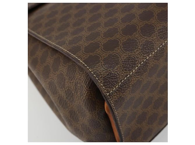 Céline Borsa a mano Medallion in tela Macadam CELINE PVC Pelle Marrone Oro Auth 180312A D'oro - vista 9