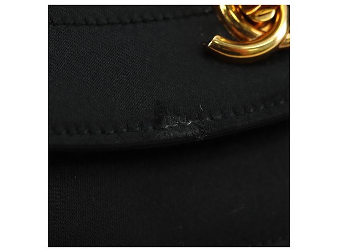 Borsa a tracolla CHANEL Half Moon Chain in raso nero e oro CC autentica 179055SAV D'oro - vista 8