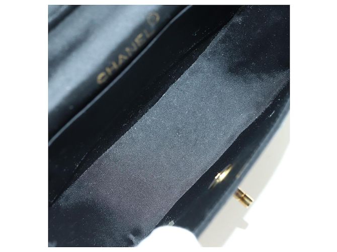 Borsa a tracolla CHANEL Half Moon Chain in raso nero e oro CC autentica 179055SAV D'oro - vista 9