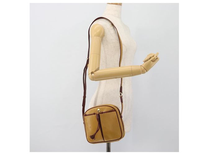 CARTIER Must Line Schultertasche Leder Gelbgold Auth BA12956 Golden - Ansicht 22
