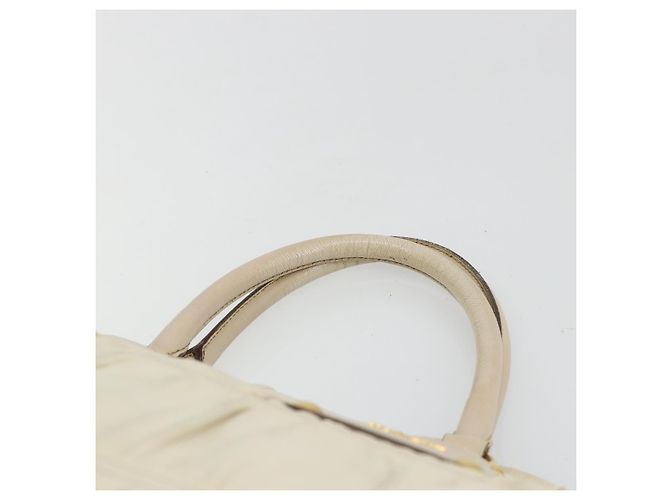PRADA Hand Bag Leather Ivory Gold Auth bs35142 Golden Cream - view 14