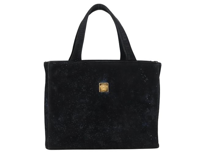 Borsa Gianni Versace in scamosciato nero e oro Auth BA12723A D'oro - vista 13