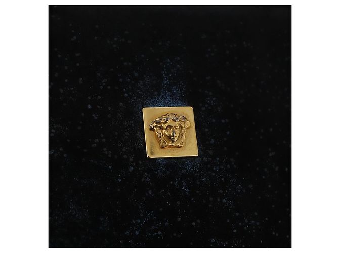 Borsa Gianni Versace in scamosciato nero e oro Auth BA12723A D'oro - vista 18