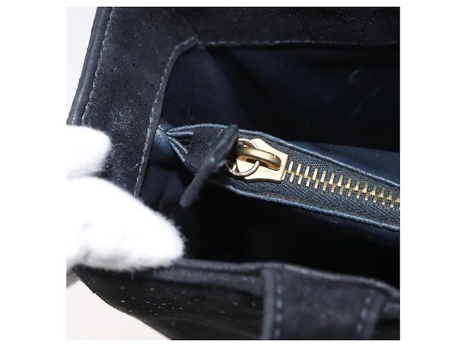 Borsa Gianni Versace in scamosciato nero e oro Auth BA12723A D'oro - vista 24