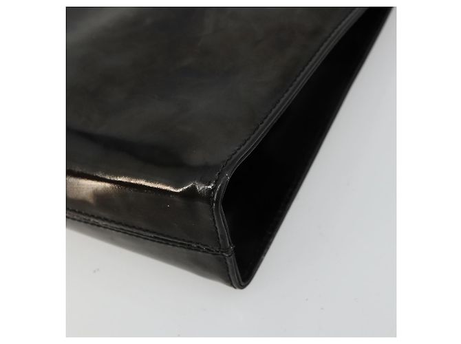 Salvatore Ferragamo Gancini Chain Bag Pelle vernice Nero Oro Auth bs35209 D'oro - vista 9