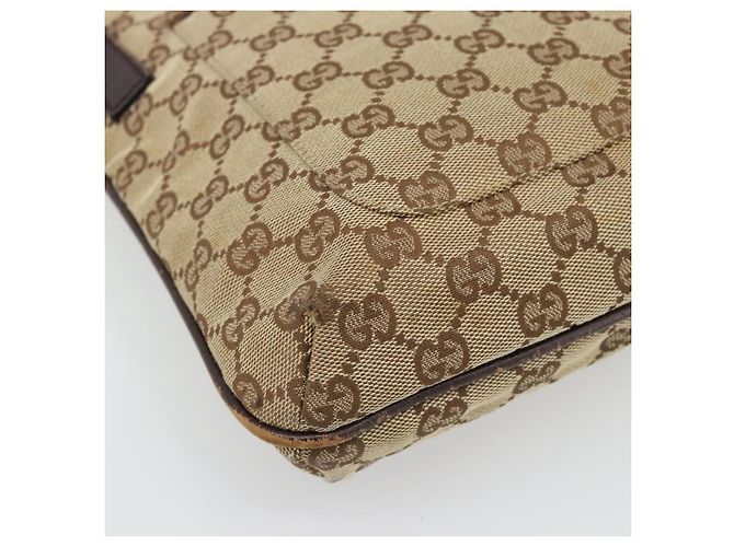Borsa a Spalla GUCCI GG Canvas Beige Argento 122793 Auth 181168 - vista 14