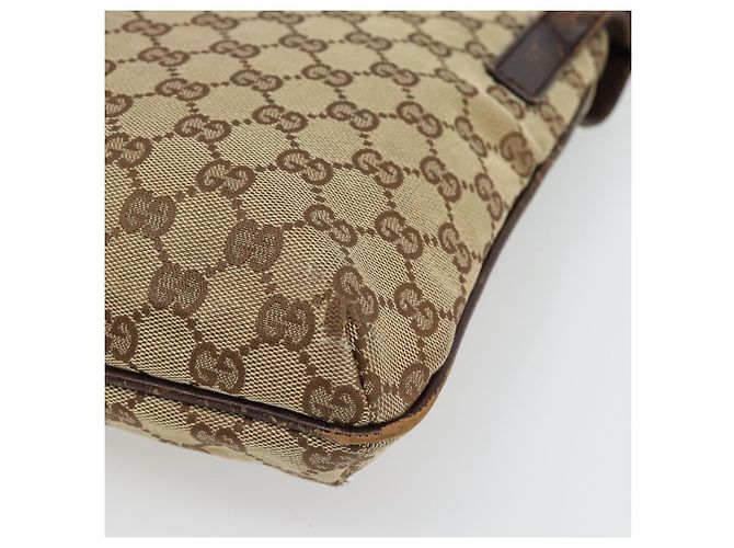 Borsa a Spalla GUCCI GG Canvas Beige Argento 122793 Auth 181168 - vista 15