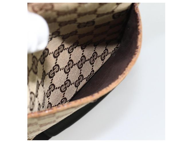 Borsa a Spalla GUCCI GG Canvas Beige Argento 122793 Auth 181168 - vista 22