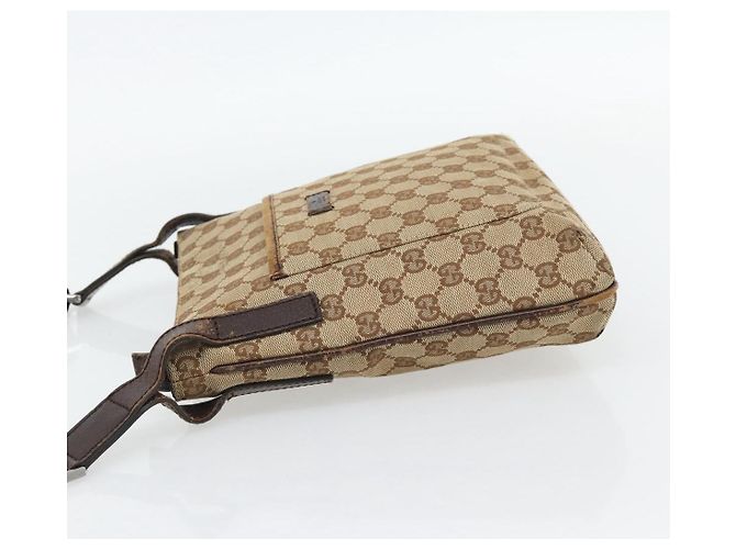 Borsa a Spalla GUCCI GG Canvas Beige Argento 122793 Auth 181168 - vista 3