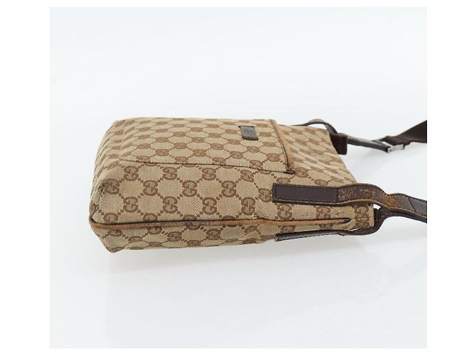 Borsa a Spalla GUCCI GG Canvas Beige Argento 122793 Auth 181168 - vista 4