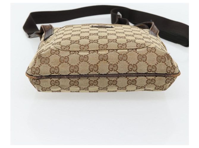 Borsa a Spalla GUCCI GG Canvas Beige Argento 122793 Auth 181168 - vista 5