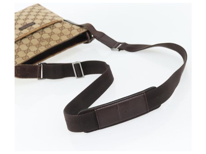 Borsa a Spalla GUCCI GG Canvas Beige Argento 122793 Auth 181168 - vista 7