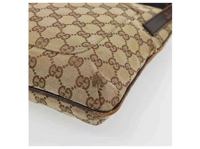 Borsa a Spalla GUCCI GG Canvas Beige Argento 122793 Auth 181168 - vista 9