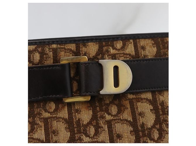 Borsa a Spalla Christian Dior Trotter Canvas Oro Beige Auth 179906 D'oro - vista 18